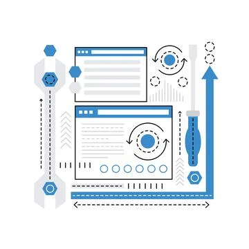 Online tech service Illustrazione stock