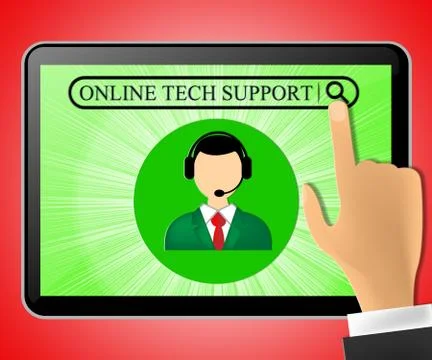 Online Tech Support Tablet Represents Help 3d Illustration Stock Illustration