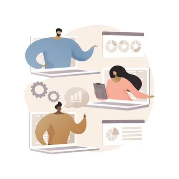 Online tech talks abstract concept vector illustration. Stock Illustration