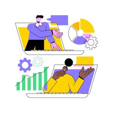 Online tech talks abstract concept vector illustration. Stock Illustration