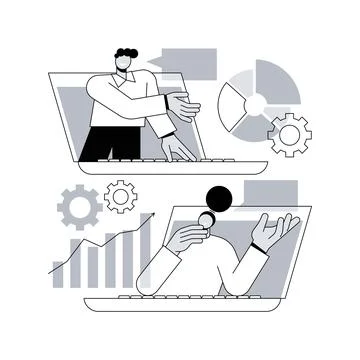 Online tech talks abstract concept vector illustration. Stock Illustration