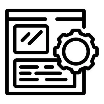Online technical development icon outline vector. Website tech maintenance Stock Illustration