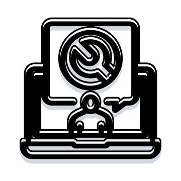 Online technical support service providing remote assistance Stockillustratie