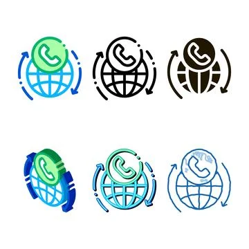 Online telecommunications variants icon vector outline Stock Illustration