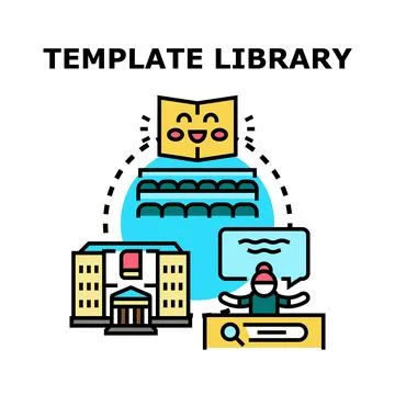 Online template library offering digital resources service Stock Illustration