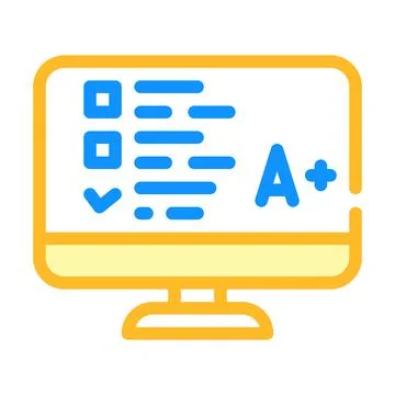 Online test color icon vector color illustration Illustrazione stock