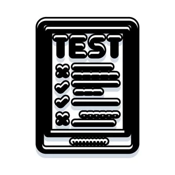 Online test concept on tablet screen icon Stock Illustration