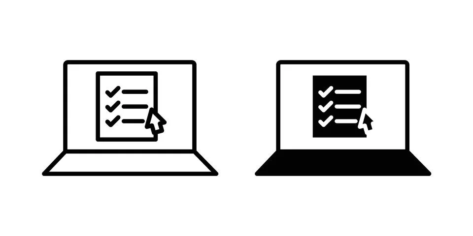 Online test icon bundle for website design projects Illustrazione stock