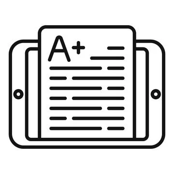 Online test icon outline vector. Web course Stockillustratie