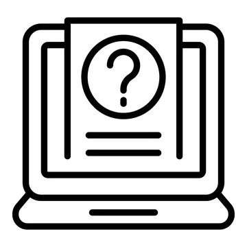 Online test icon outline vector. Computer exam Illustrazione stock