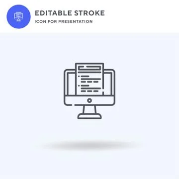 Online Test icon vector, filled flat sign, solid pictogram isolated on white Stock Illustration