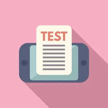 Online test illustration on mobile device Stock Illustration