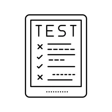 Online test line icon vector illustration Illustrazione stock