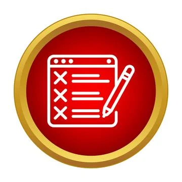 Online test or quiz form with marked errors Illustrazione stock