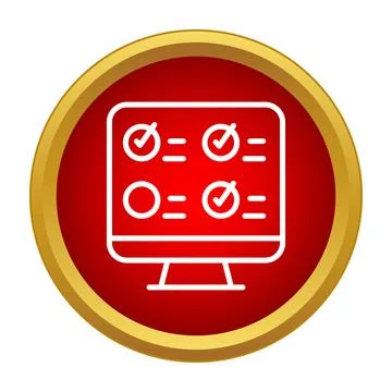 Online test screen with checkboxes and checkmarks on monitor 스톡 일러스트