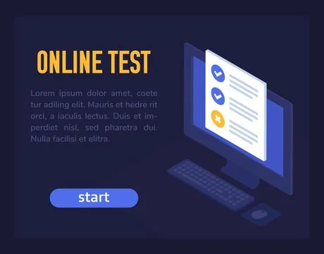 Online test vector banner design for web Stock Illustration