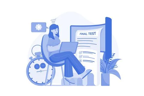 Online Testing Illustration concept on a white background Stock Illustration