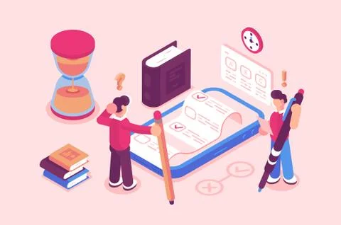 Online testing or exam service Illustrazione stock