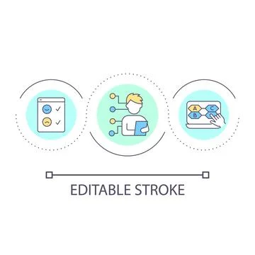 Online testing session loop concept icon Illustrazione stock