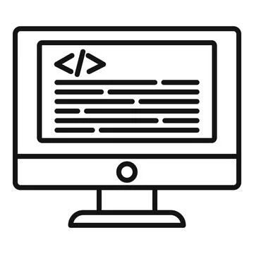 Online testing software icon, outline style 스톡 일러스트