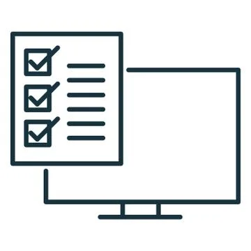 Online tests icon on a white background. Vector illustration. Stock Illustration