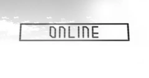 ONLINE text image over cloudy sky background Stock Illustration
