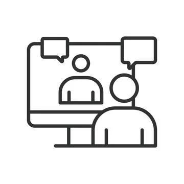 Online therapy, in line design. Virtual counseling, online counseling Stock Illustration