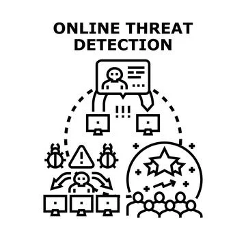 Online threat detection and data security tracking Stock Illustration