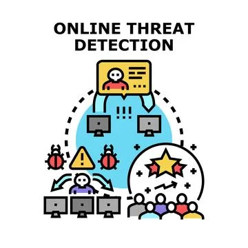 Online threat detection and data security tracking Stock Illustration
