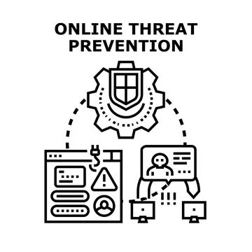 Online threat prevention system protecting digital information and users Illustrazione stock