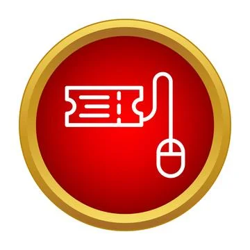 Online ticket booking with computer mouse clicking Stock Illustration