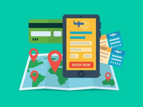 Online ticket booking Stock Illustration