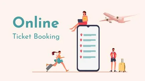 Online Ticket Booking Stock Illustration