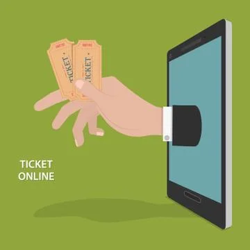 Online Ticket Order Vector Concept. Illustrazione stock