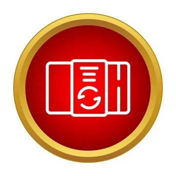 Online ticket refresh and booking information icon Stock Illustration