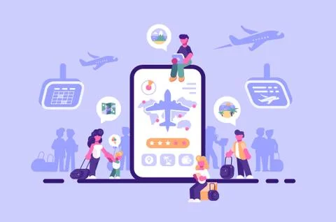 Online ticket service internet application Stock Illustration