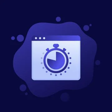 Online timer, countdown icon, vector design Stock Illustration