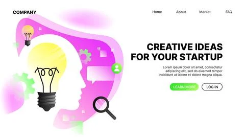 Online Tools for Startups. Landing WebPage Template Stock Illustration