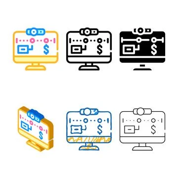 Online tracker forms of freelancer web site color icon vector Stock Illustration