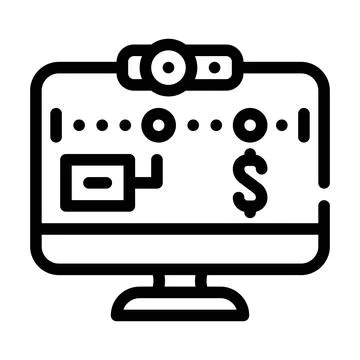 Online tracker of freelancer web site line icon vector illustration Stock Illustration