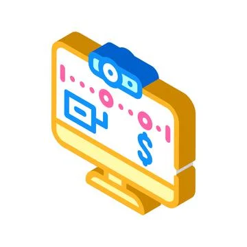 Online tracker of freelancer web site isometric icon vector illustration Illustrazione stock