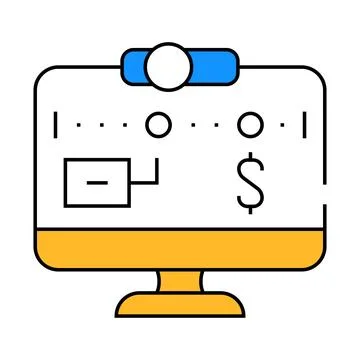 Online tracker of freelancer web site icon color illustration Stock Illustration