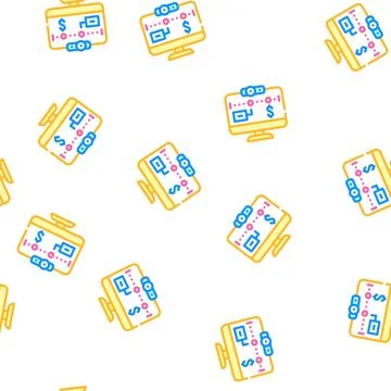 Online tracker of freelancer web site vector seamless pattern Illustrazione stock