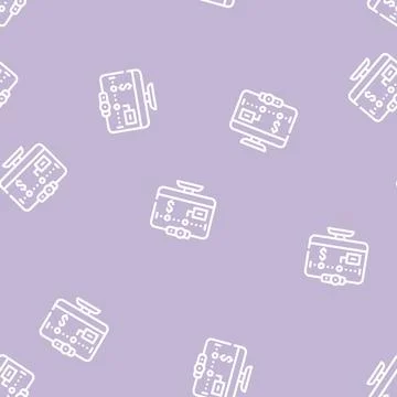 Online tracker of freelancer web site line vector seamless pattern Stockillustratie