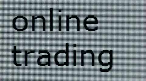"online trading" being typed on a computer screen in close up Stock Footage 54301194