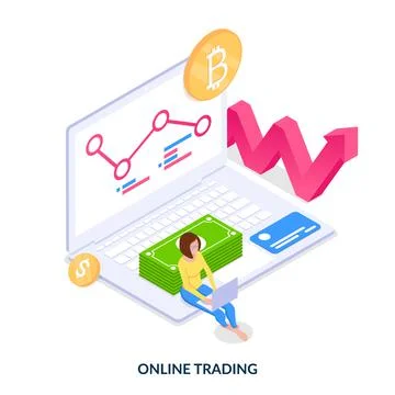 Online trading concept.  Stock Illustration