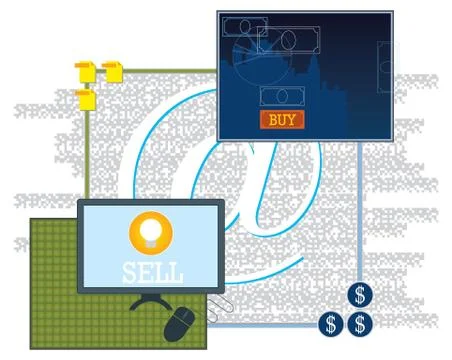Online trading Illustrazione stock