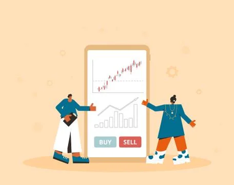 Online trading technology.  Stock Illustration