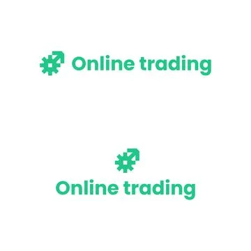 Online trading text with creative line logo Stock-Illustration