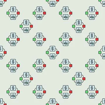 Online Trading USDT vector minimal colored seamless pattern Stock Illustration